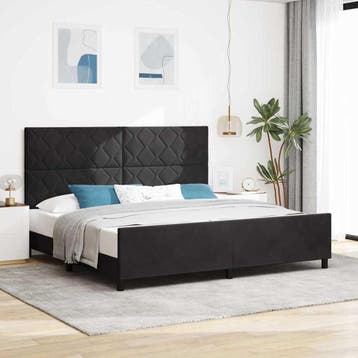 vidaXL Boxspring bed met hoofdeinde Zwart 200 x 200 cm, Verzenden, Nieuw