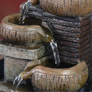 Mini Sier Waterval Feng Shui - LED Fontein Decor Ornament, Verzenden