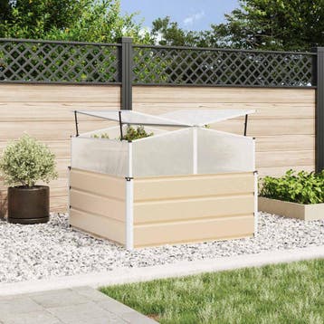 vidaXL Plantenbak Ivoor 100 x 100 x 77 cm Gegalvaniseerd, Verzenden