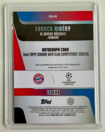 2025/26 Topps Chrome UCL Franck Ribéry 14/75 Gesigneerde, Nieuw