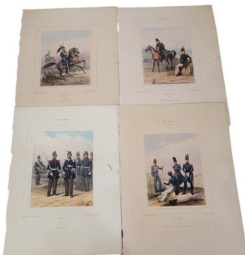 Litho de Vilain - Galerie Militaire - Gravures Armée Belge -, Antiek en Kunst