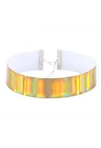 Choker Goud Iridescent Holografische Ketting Halsband Collar, Handtassen en Accessoires, Kettingen, Ophalen of Verzenden, Nieuw