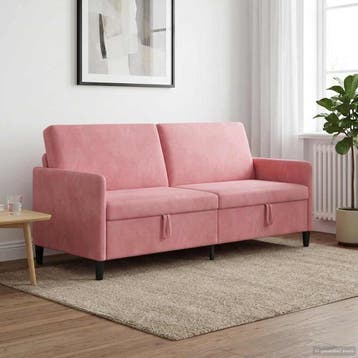 vidaXL Sofa met Opbergruimte Roze 192 x 78 x 87 cm Polyester, Verzenden, Nieuw