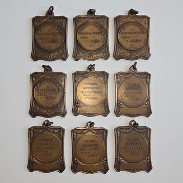Nederland. 9 stuks Prijspenningen Fokdag Sittard 1931 &