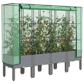 vidaXL Plantenbak verhoogd met kashoes 160x40x140 cm, Verzenden, Nieuw