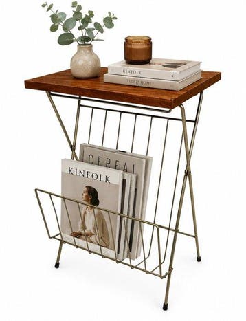 Tijdschriftenhouder - Teak - Vintage Tijdschriftenrek