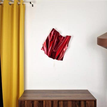 José Soler Art - Steel Silk. Red (Wall Sculpture)