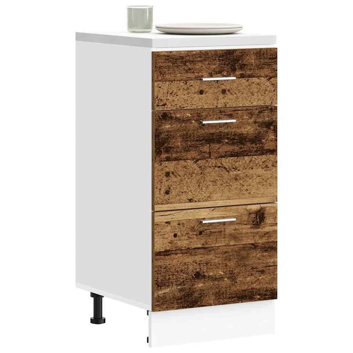 vidaXL Onderkast Lyon 40x46x81,5 cm bewerkt hout oud, Huis en Inrichting, Kasten | Overige, Nieuw, Verzenden