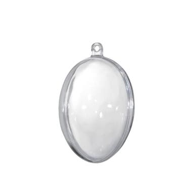 Ei kunststof transparant deelbaar 80 mm zak 5 stuks, Nieuw