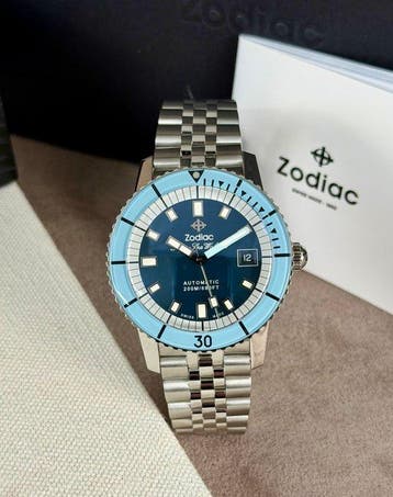 Zodiac - Super Sea Wolf Compression Diver Automatic Date, Handtassen en Accessoires, Horloges | Heren, Nieuw