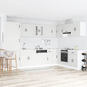 vidaXL Keuken Kast Kalmar Wit 80 x 46 x 81,5 cm Bewerkt hout, Verzenden, Nieuw