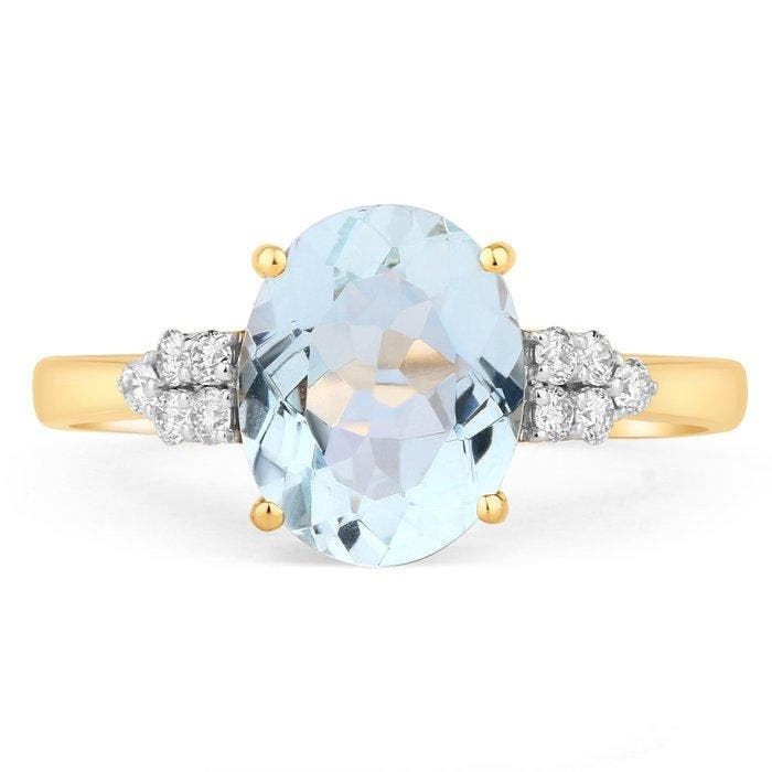 Bague - 14 carats Or jaune - 2.35ct. tw. Aigue-marine -, Bijoux, Sacs & Beauté, Bagues