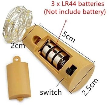 LED Fleskurk Multicolor 20 microleds 2 meter op batterij, Hobby en Vrije tijd, Knutselen, Nieuw