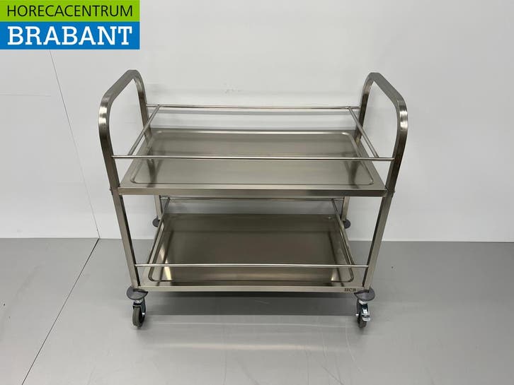 Chariot de service en acier inoxydable 2 étages 95 cm Horeca, Articles professionnels, Horeca | Autre, Envoi