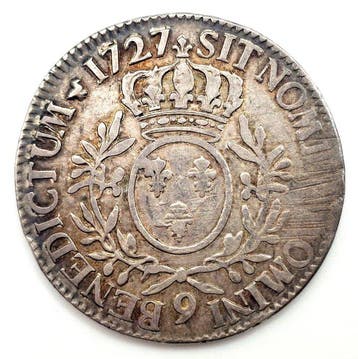 France. Louis XV (1715-1774). Ecu 1727, Rennes (Sans prix de