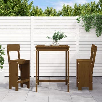 vidaXL 3-delige Tuinbarset massief grenenhout honingbruin, Tuin en Terras, Tuinsets en Loungesets, Verzenden, Nieuw