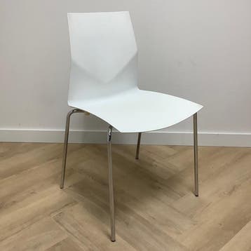 Four Design stapelstoel, wit - chroom