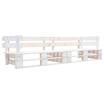 vidaXL Tuinbank 2-zits pallet hout wit, Tuin en Terras, Tuinsets en Loungesets, Verzenden, Nieuw