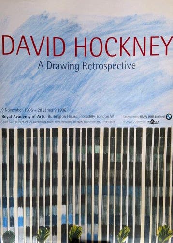 David Hockney - A Drawing Retrospective Exhibition Poster