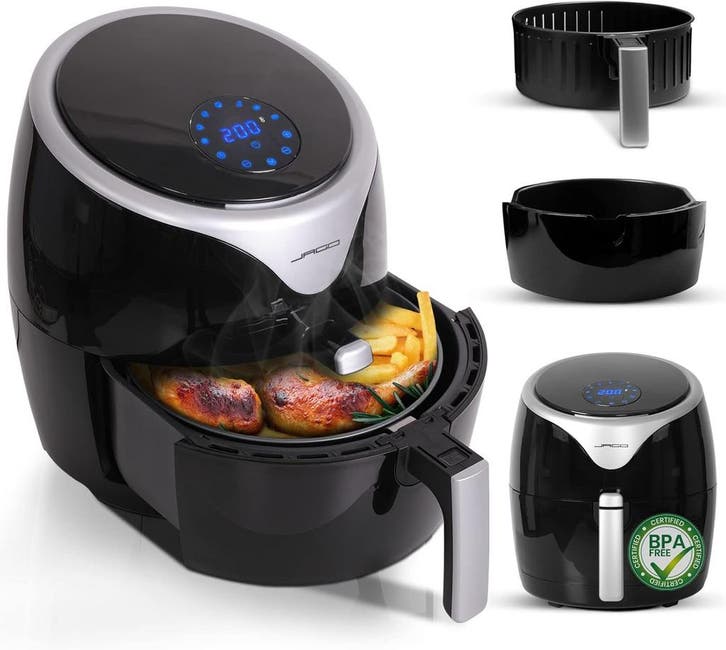 Airfryer - heteluchtfriteuse - 5.5L - 1700W - Zwart - Jago®, Elektronische apparatuur, Airfryers, Nieuw, Verzenden