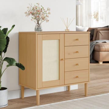 vidaXL Dressoir SENJA 80x40x80 cm rattan look massief, Verzenden, Nieuw