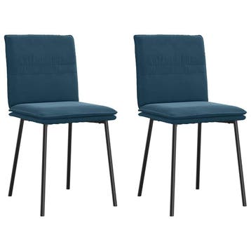 vidaXL Eetkamerstoelen 2 st fluweel blauw, Verzenden, Nieuw