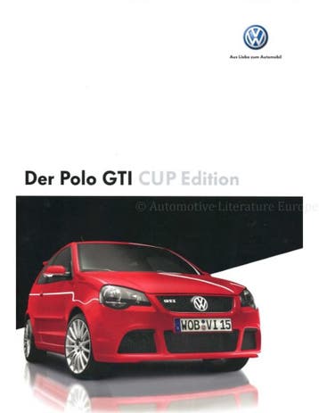 2006 VOLKSWAGEN POLO GTI CUP EDITION BROCHURE DUITS, Ophalen of Verzenden, Nieuw