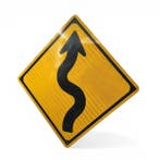 Panneau routier vintage japonais – route sinueuse - Panneau