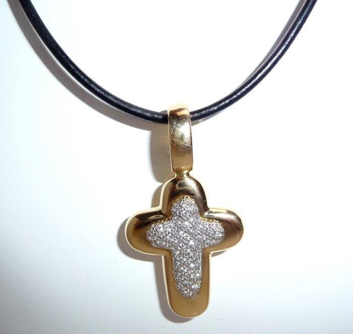 Pendentif - 18 carats Or blanc, Or jaune - 0.58ct. tw., Bijoux, Sacs & Beauté, Bijoux anciens