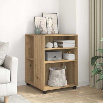 vidaXL Bijzettafel met wieltjes 55x60x78 cm hout artisanaal, Verzenden, Nieuw