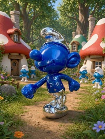 NewArtsy X - Smurf Statue Louis Vuitton XL, Antiek en Kunst