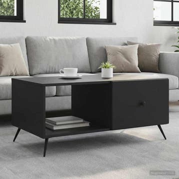 vidaXL Salontafel Zwart 90 x 50 x 40 cm Bewerkt hout, Huis en Inrichting, Verzenden, Nieuw