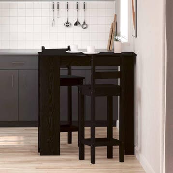 vidaXL Bartafel 102 x 50 x 103,5 cm Bewerkt hout Zwart Eiken, Verzenden
