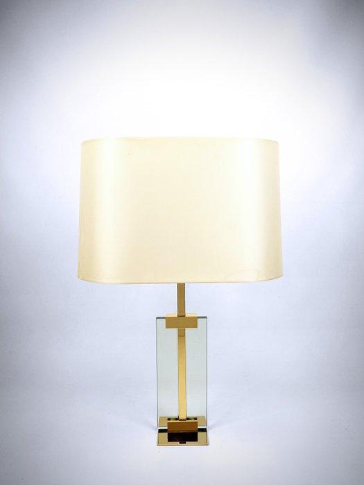 Lampe de table - Laiton doré - Style Fontana Arte, Antiquités & Art, Antiquités | Éclairage