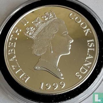 Cookeilanden 5 dollars 1999 (PROOF) Kakerori bird, Verzenden, Losse munt, Goud