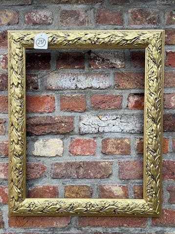 Lijst - 217. Oude massief houten goud vergulde