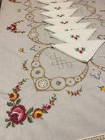 Nappe - 250 cm - 170 cm - Nappe au point de croix, Antiquités & Art