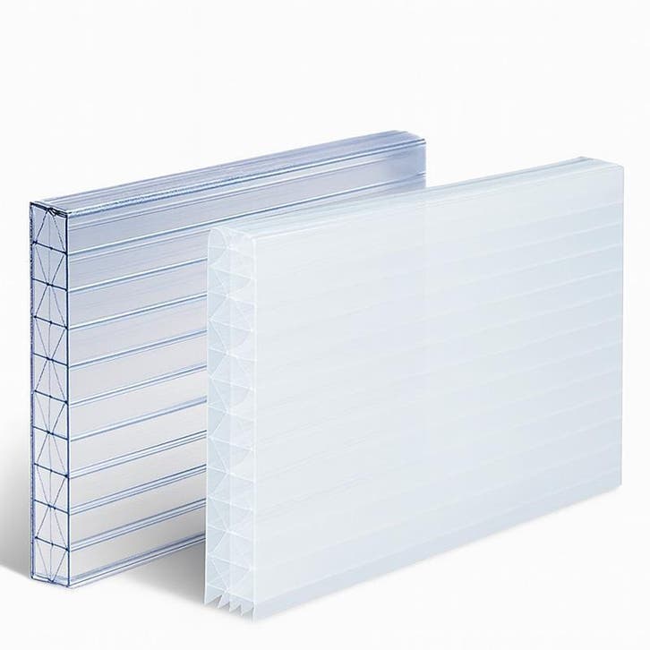 Polycarbonaat platen 16 mm X structuur transparant, Benelux, Doe-het-zelf en Bouw, Platen en Panelen, Minder dan 20 mm, Nieuw