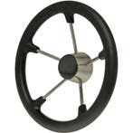 Rvs Stuurwiel Boot 355mm met Zwarte Polyurethaan Grip, Ophalen of Verzenden, Nieuw
