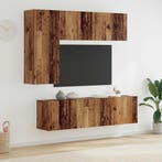 vidaXL TV Wand Eenheid Wandgemonteerd 5 pcs Oud Hout Bewerkt, Huis en Inrichting, Verzenden, Nieuw