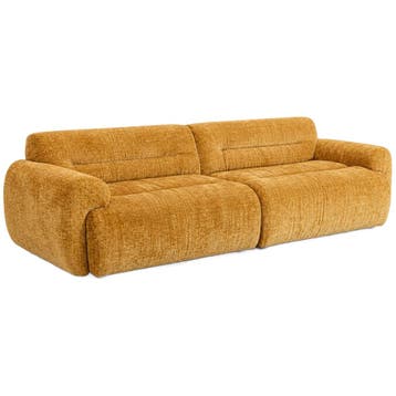 Gele Fluwelen Ribstof Bank - 3-Zitszetel - Ongebruikt, Huis en Inrichting, Zetels | Zetels, 250 tot 300 cm, Verzenden, 75 tot 100 cm