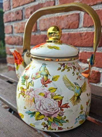 Theepot (3) - Emaille - Theepot in Russische stijl