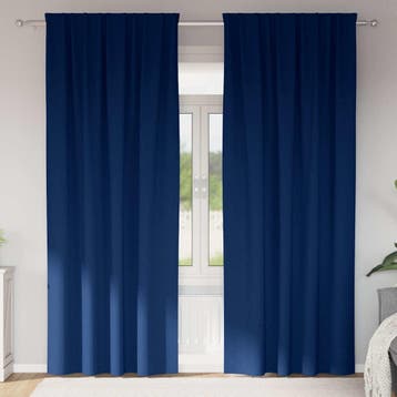 vidaXL Blackout Gordijnen met Ringen 2 st Donkerblauw 260 x, Verzenden, Nieuw
