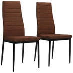 vidaXL Eetkamerstoelen 2 st stof bruin, Verzenden, Nieuw