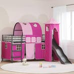 vidaXL Kidsloftbedframe Zwart en Roze 100 x 200 cm Metaal, Verzenden