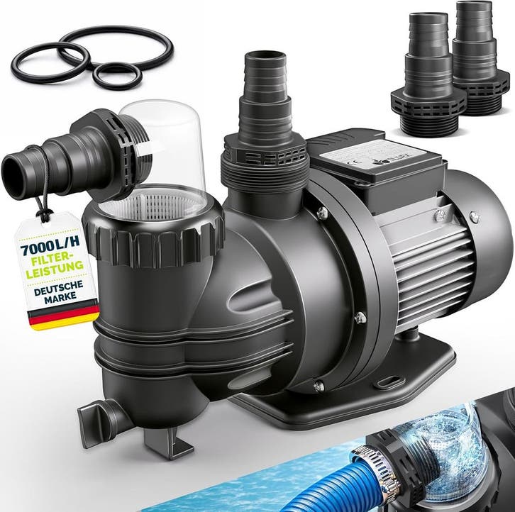 Zandfilterpomp - Zandfilter voor zwembad - 7000L/u - Zwart -, Huis en Inrichting, Woonaccessoires | Overige, Nieuw, Verzenden