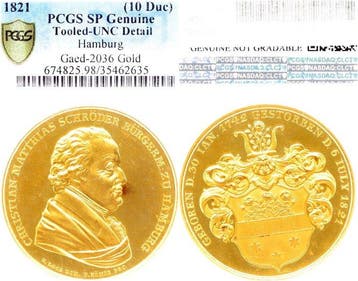 Duitsland Hamburg-Stadt. 10 Dukaten 1821