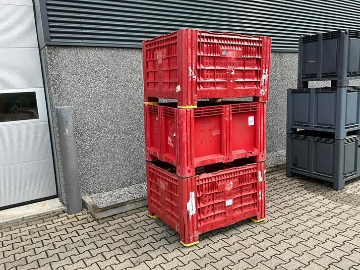 kunststof palletbox hooibox slowfeeder gebruikt 100x120x73cm, Articles professionnels, Aménagement de Bureau & Magasin | Entrepôt, Rayonnage & Stockage