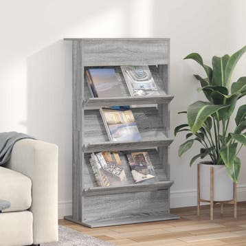 vidaXL Tijdschriftenrek Grijs Sonoma 70 x 41 x 126 cm, Verzenden, Nieuw
