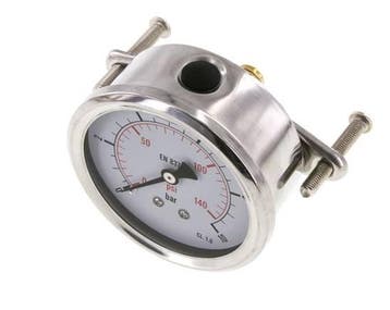 Manomètre à glycérine G1/4 raccord arrière 0 à 10 bar 63mm, Verzenden